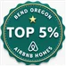 Top 5% of Airbnb homes in Bend, Oregon badge